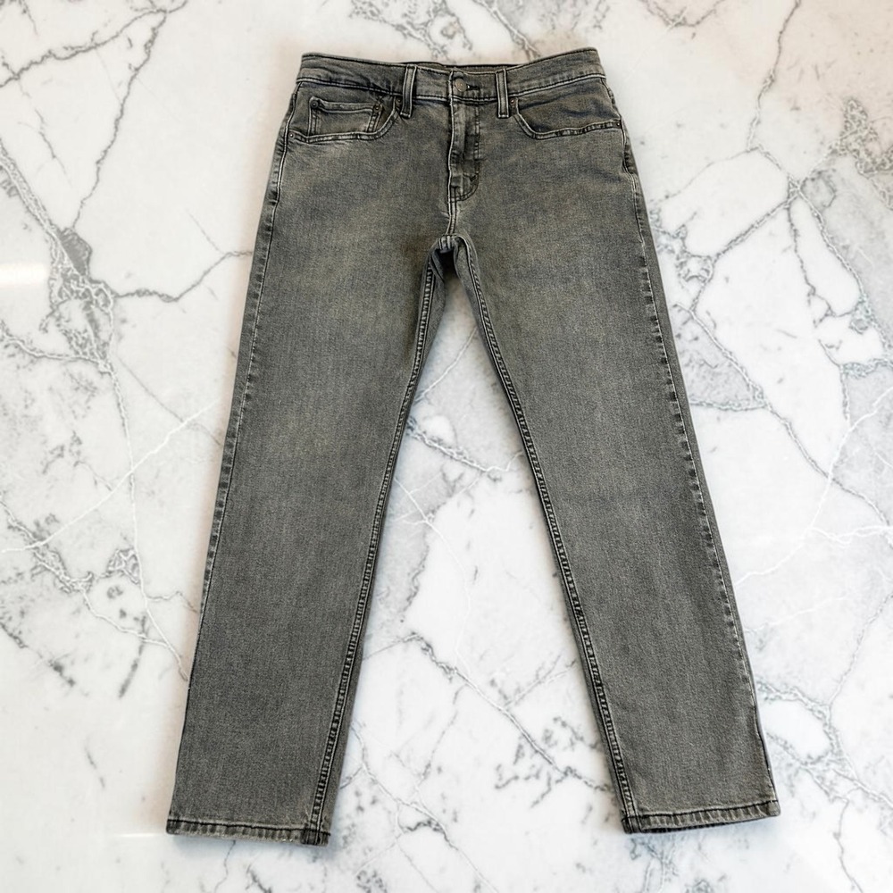 Levi's 502 Jeans Mens 31x30 Grey Denim Regular Taper Fit Stretch Casual